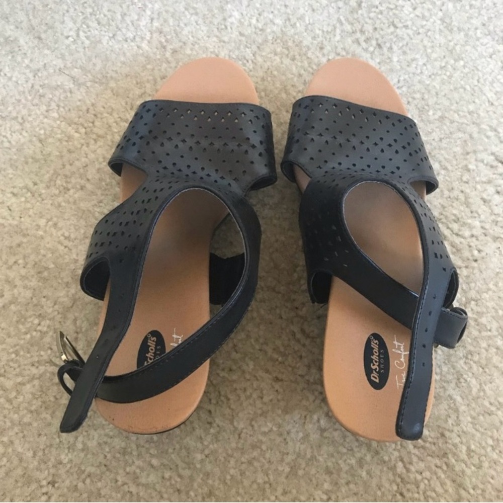 Dr. Scholl's Perforated Black Sandals